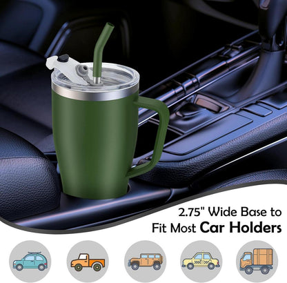 Thermobecher 850ml Strohhalm 2 Deckeln Kaffeebecher