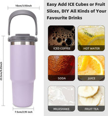 Thermobecher 900ml Edelstahl Isoliertrinkbecher Strohhalm