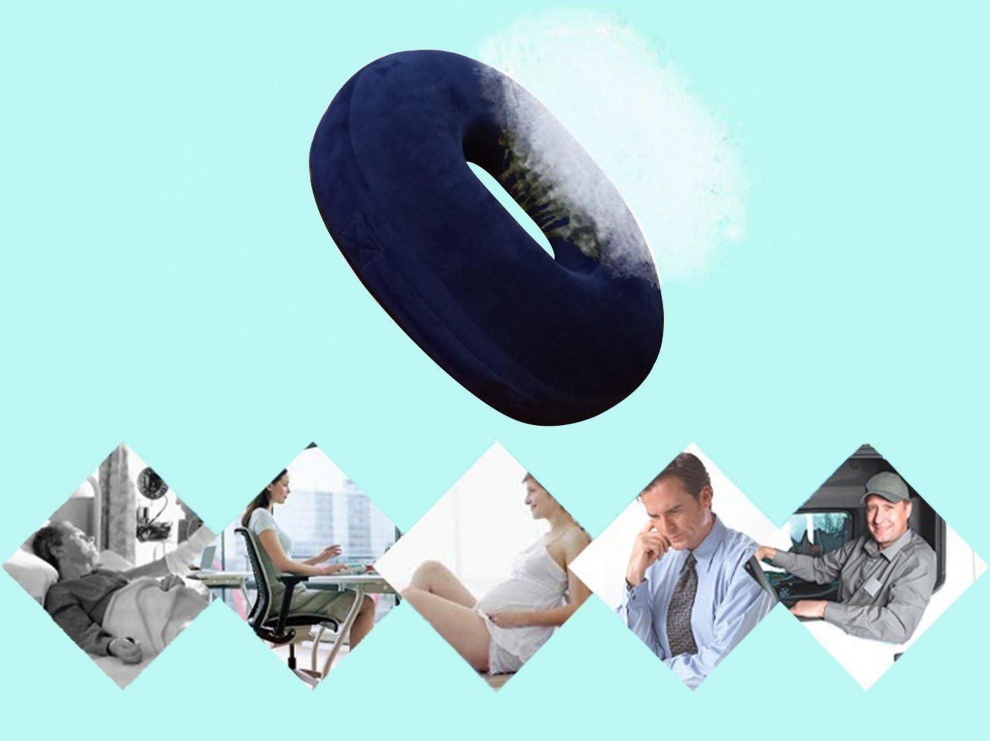 Donut Sitzkissen Memory-Schaum Steißbein Ischias Hämorrhoiden