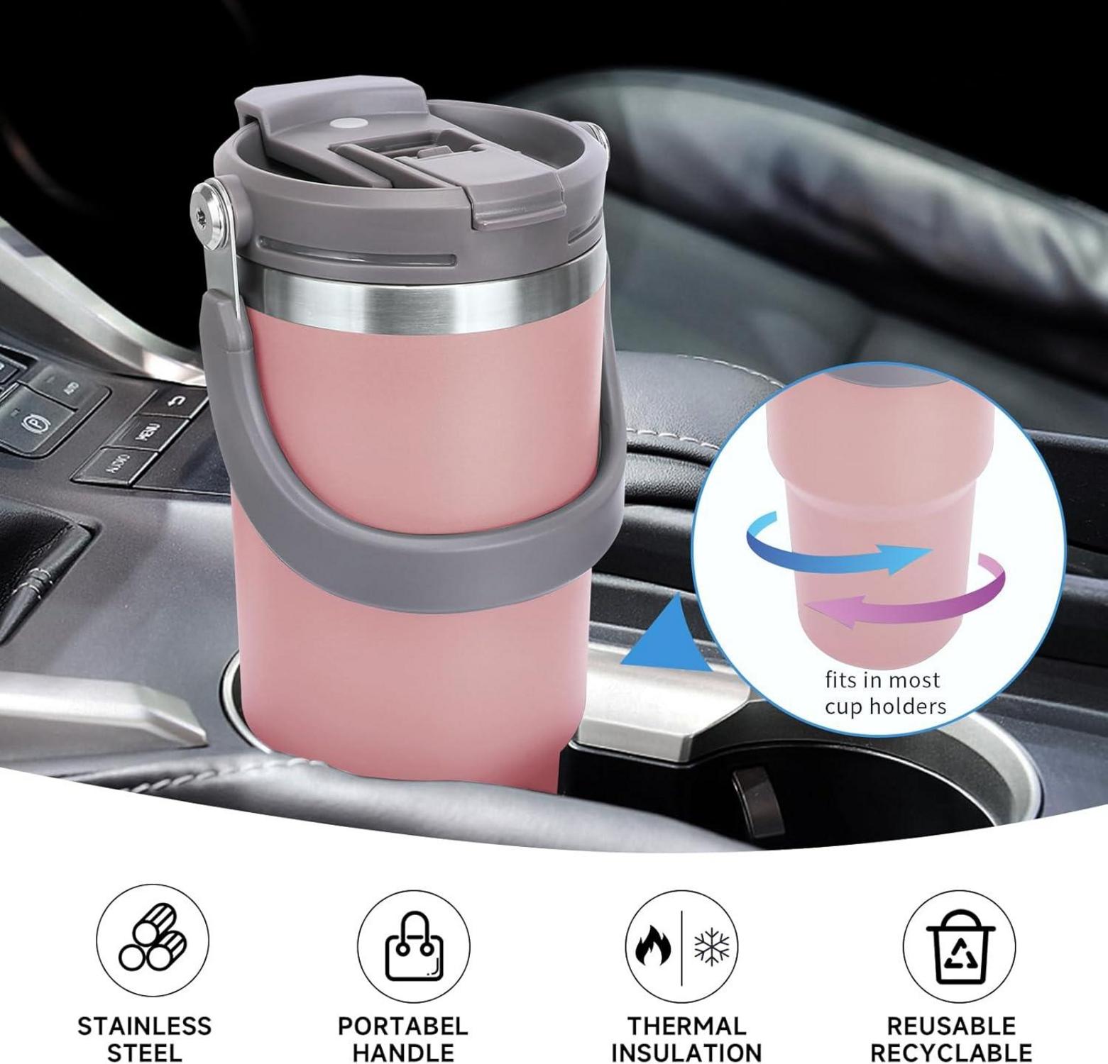 Isolierbecher Edelstahl Thermobecher 900ml Strohhalm Deckel
