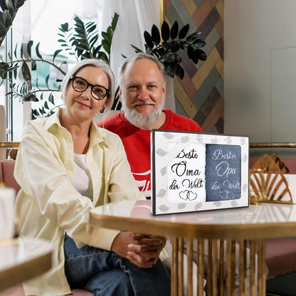 Besticktes Großeltern Handtuch Set 35x75cm in Geschenkbox