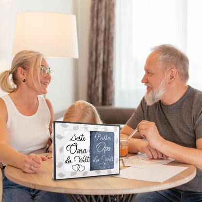 Handtuch Geschenk für Großeltern 35x75cm Beste Oma Opa der Welt