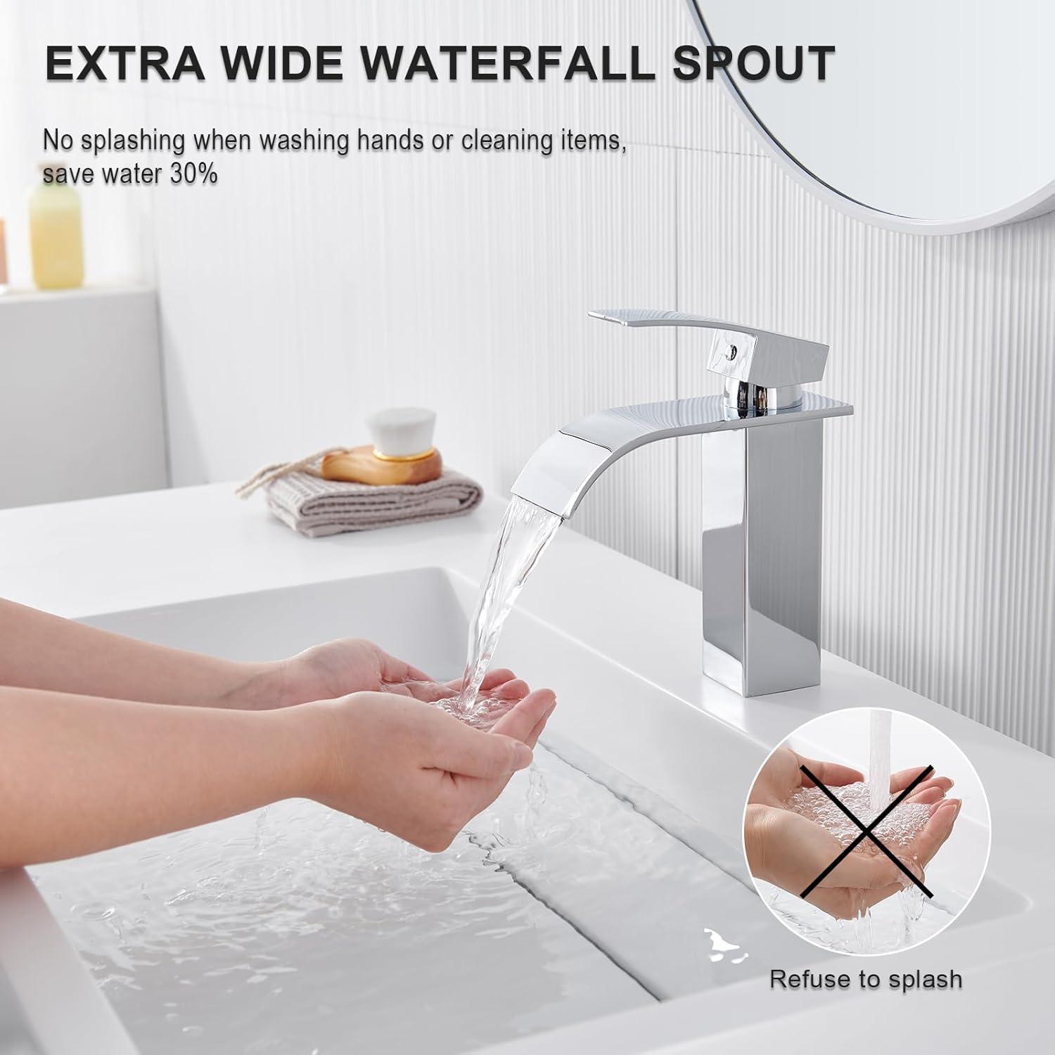 Wasserfall Wasserhahn Bad Edelstahl Armatur
