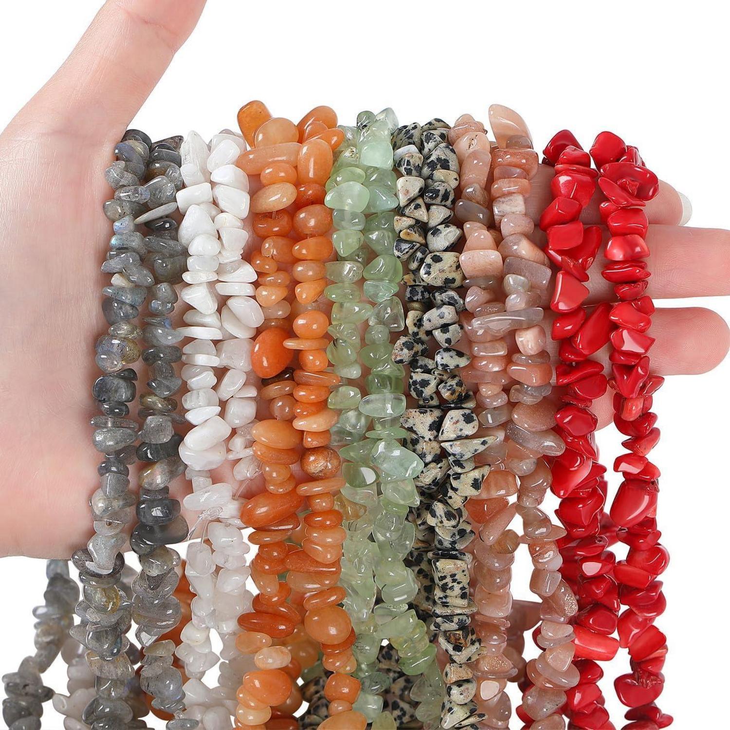 Edelsteine Perlen Kristall Naturstein DIY Armbänder Schmuck 400 Stück