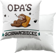 Zierkissenbezug Opa Faultier 45x45cm Weiß mit Taschen