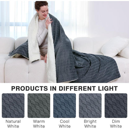 Flauschige Decke 200x230cm Kuscheldecke Sherpa Wohndecke