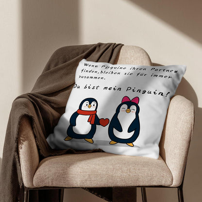 Pinguin Geschenk Kissenbezug Hochzeitstag Valentinstag Weihnachten