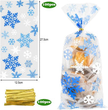 100x Schneeflocke Weihnachten Süßigkeitentüten mit Twist