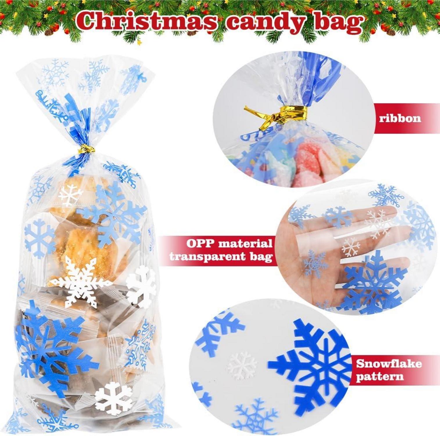 100 Schneeflocke Weihnachten Plätzchentüten & Twist Krawatten