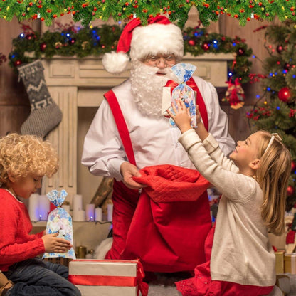 100x Blaue Schneeflocke Weihnachten Plätzchentüten mit Twist Krawatten