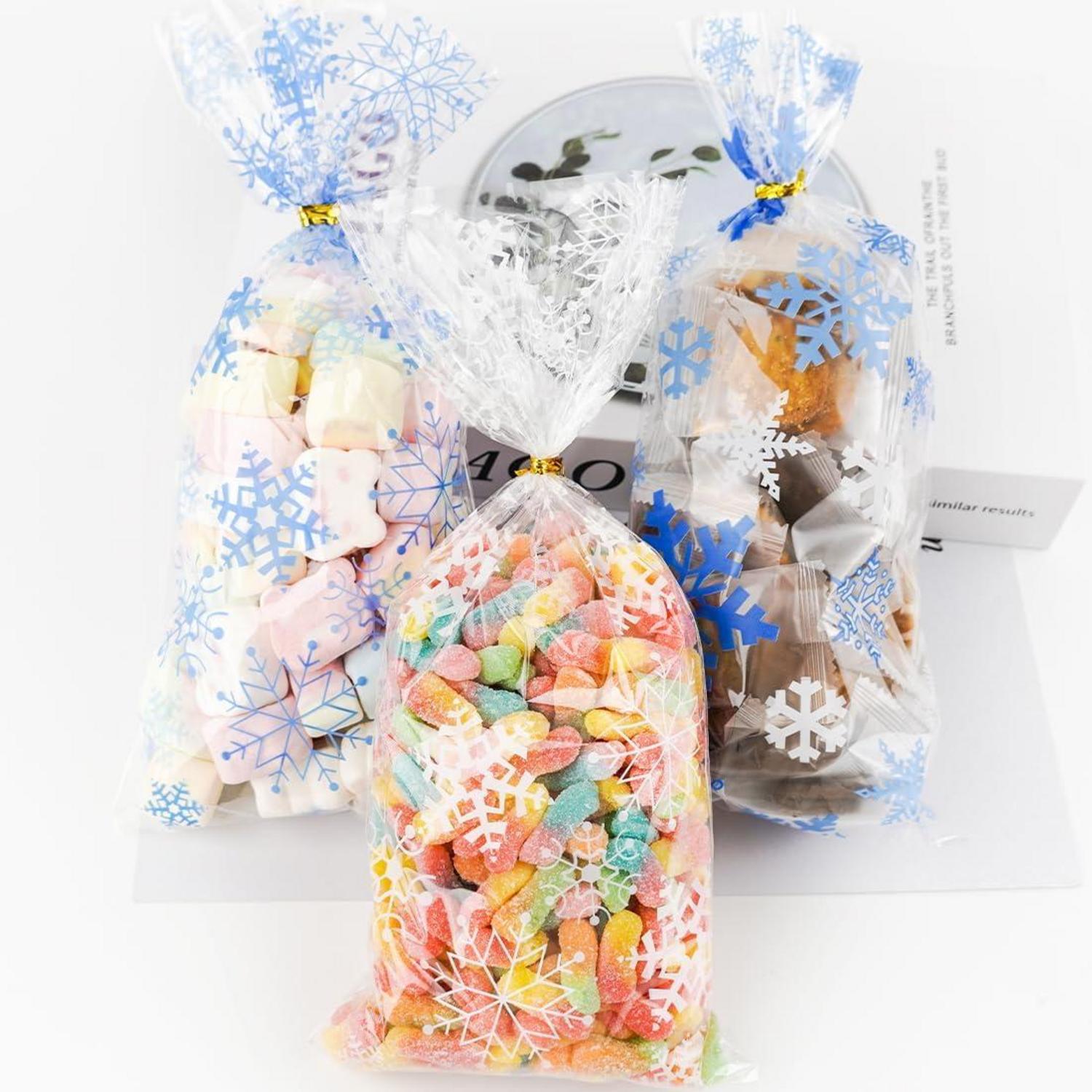 100 Schneeflocke Weihnachten Süßigkeitentüten mit Twist