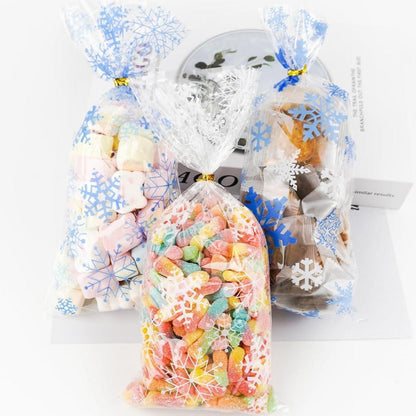 100 Schneeflocke Weihnachten Süßigkeitentüten mit Twist