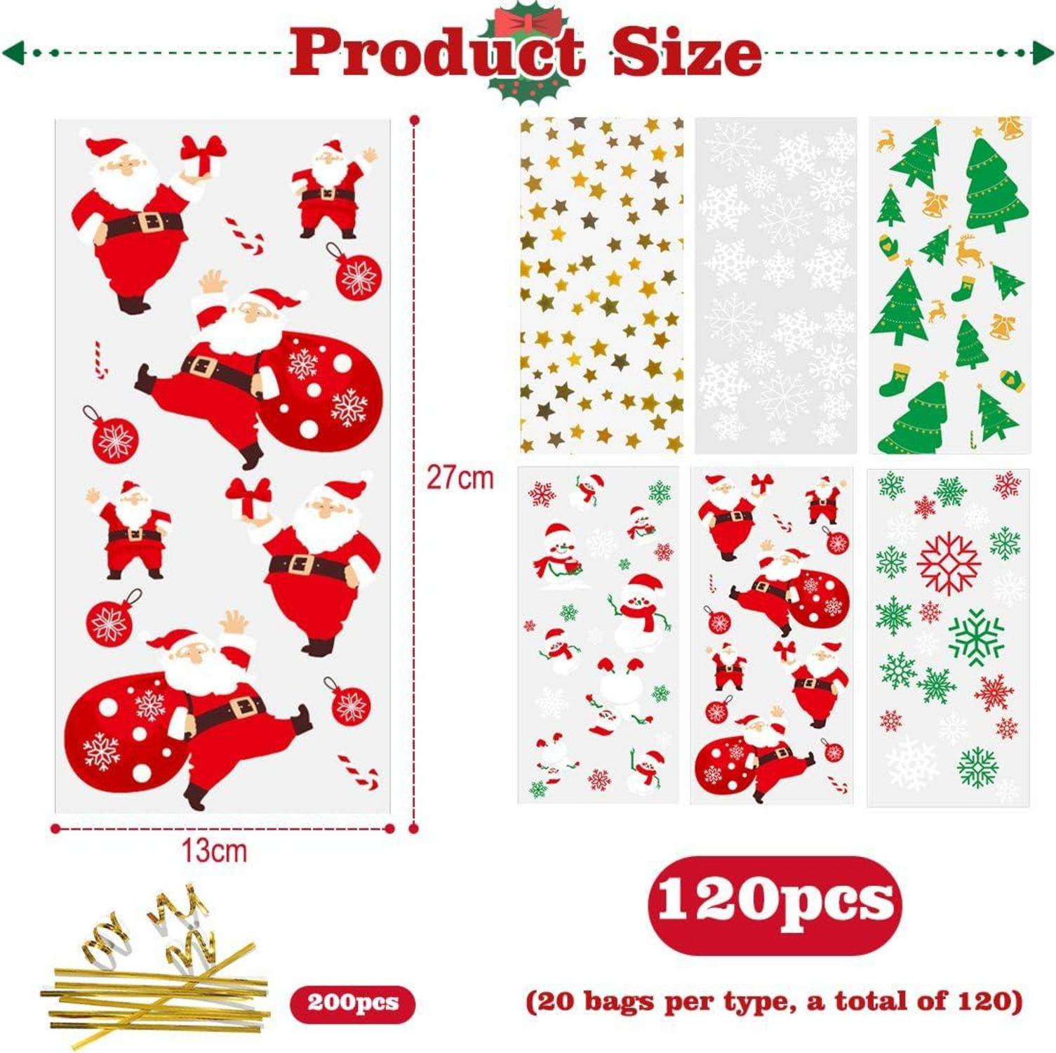 120 Weihnachten Plätzchentüten mit Twist