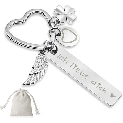 Herz Schlüsselanhänger personalisiert | Geschenk Liebe & Glück für Frauen