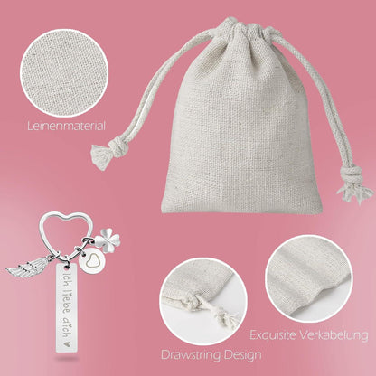 Herz Schlüsselanhänger personalisiert | Geschenk Liebe & Glück für Frauen