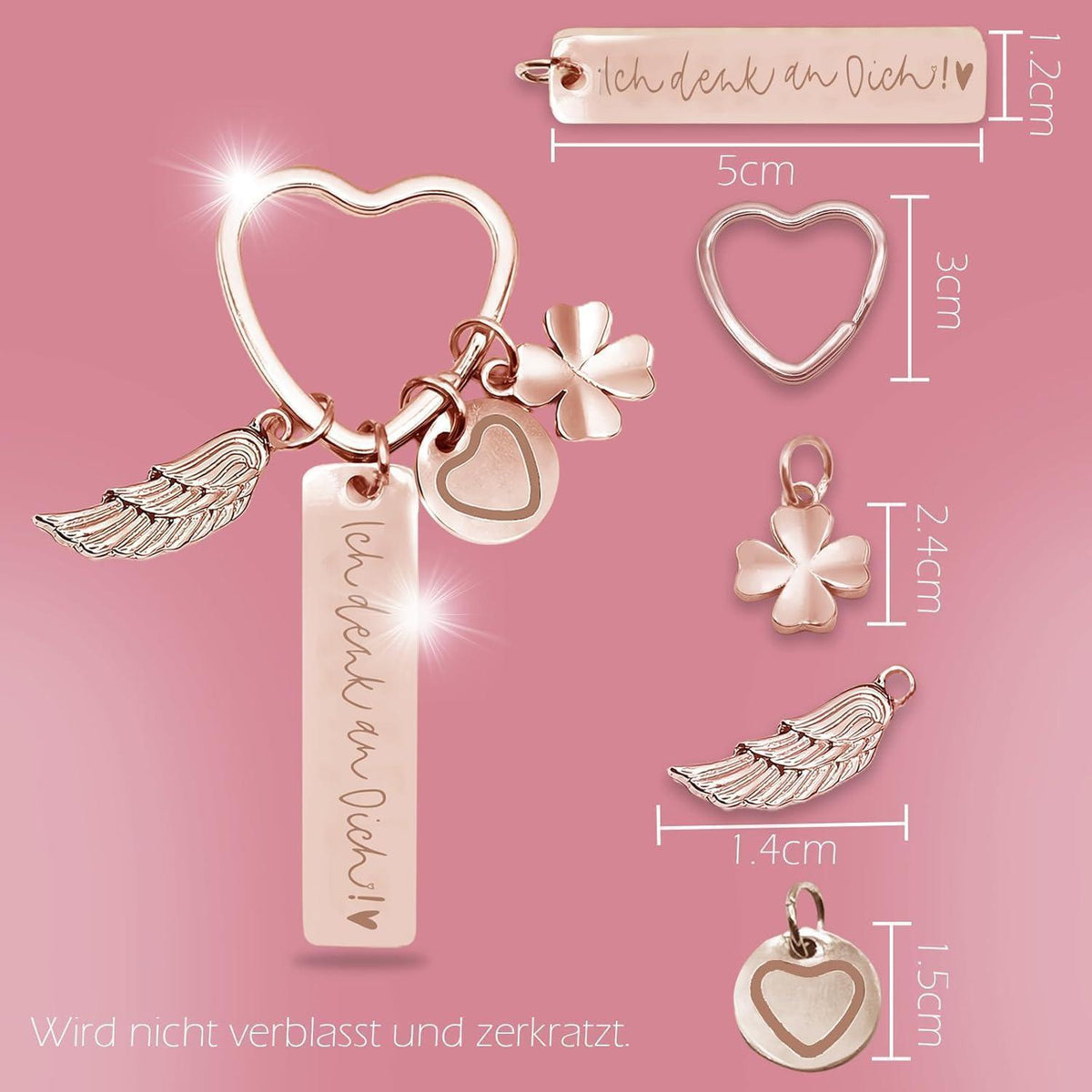 Herz Schlüsselanhänger personalisiert | Geschenk für Frauen & Mama