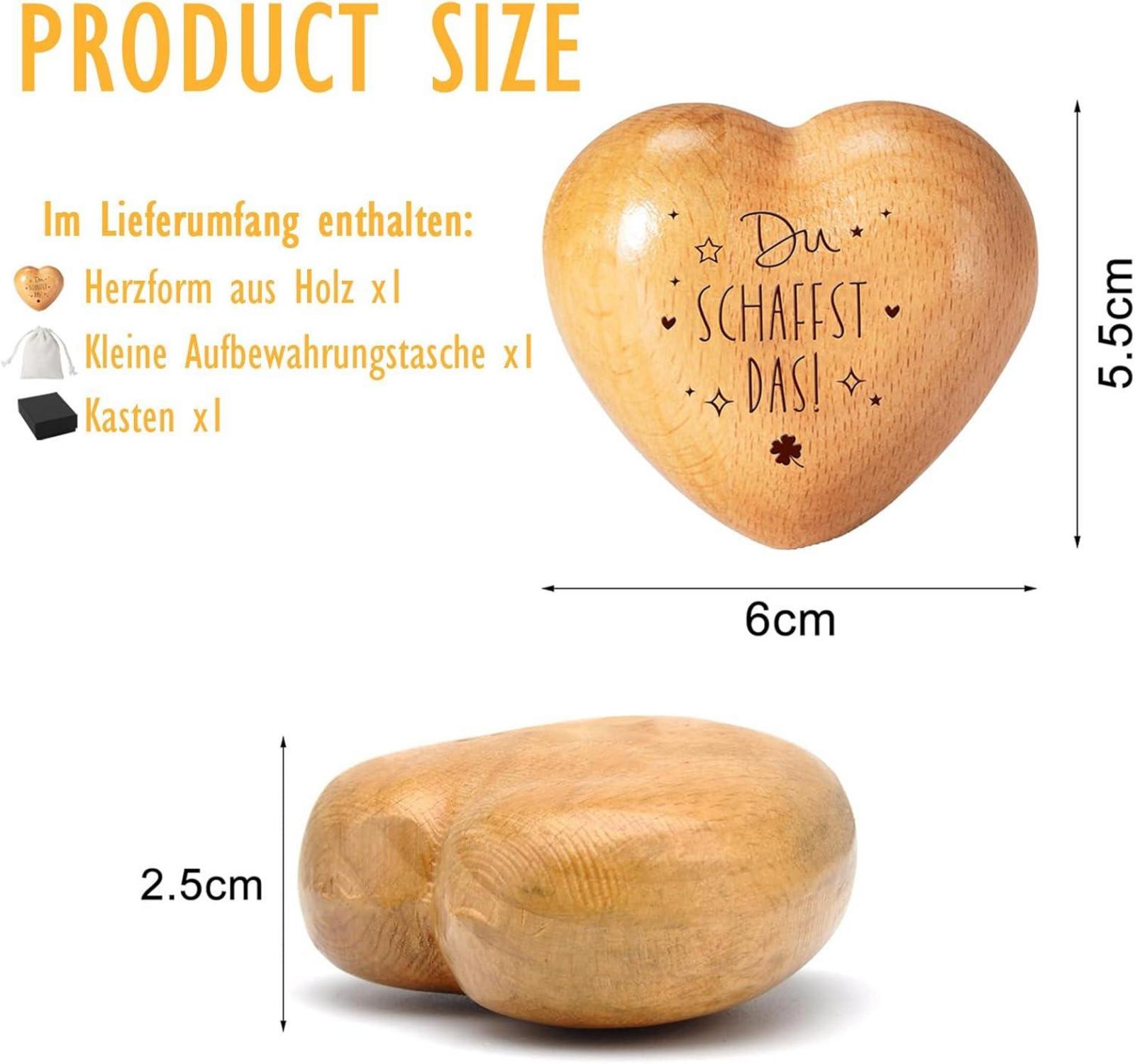 Sugeru Holz Herz Gravur - Du schaffst das! | Mutmacher