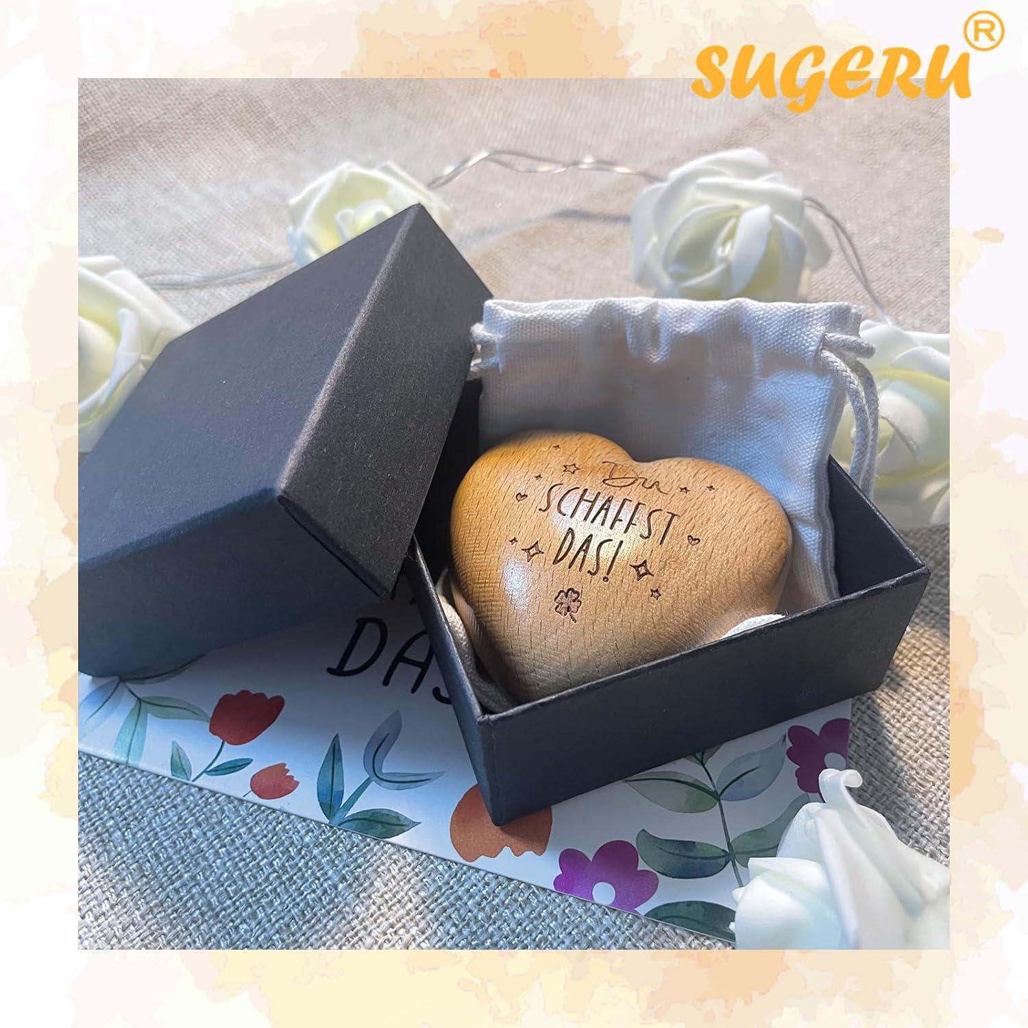 Holz Herz Handschmeichler mit Gravur - Mutmacher Glücksbringer, Gute