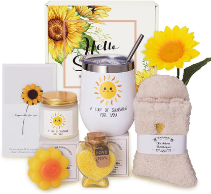 Geschenkset Spa-Geschenk für Frauen Sunflower mit Tasse & Socken