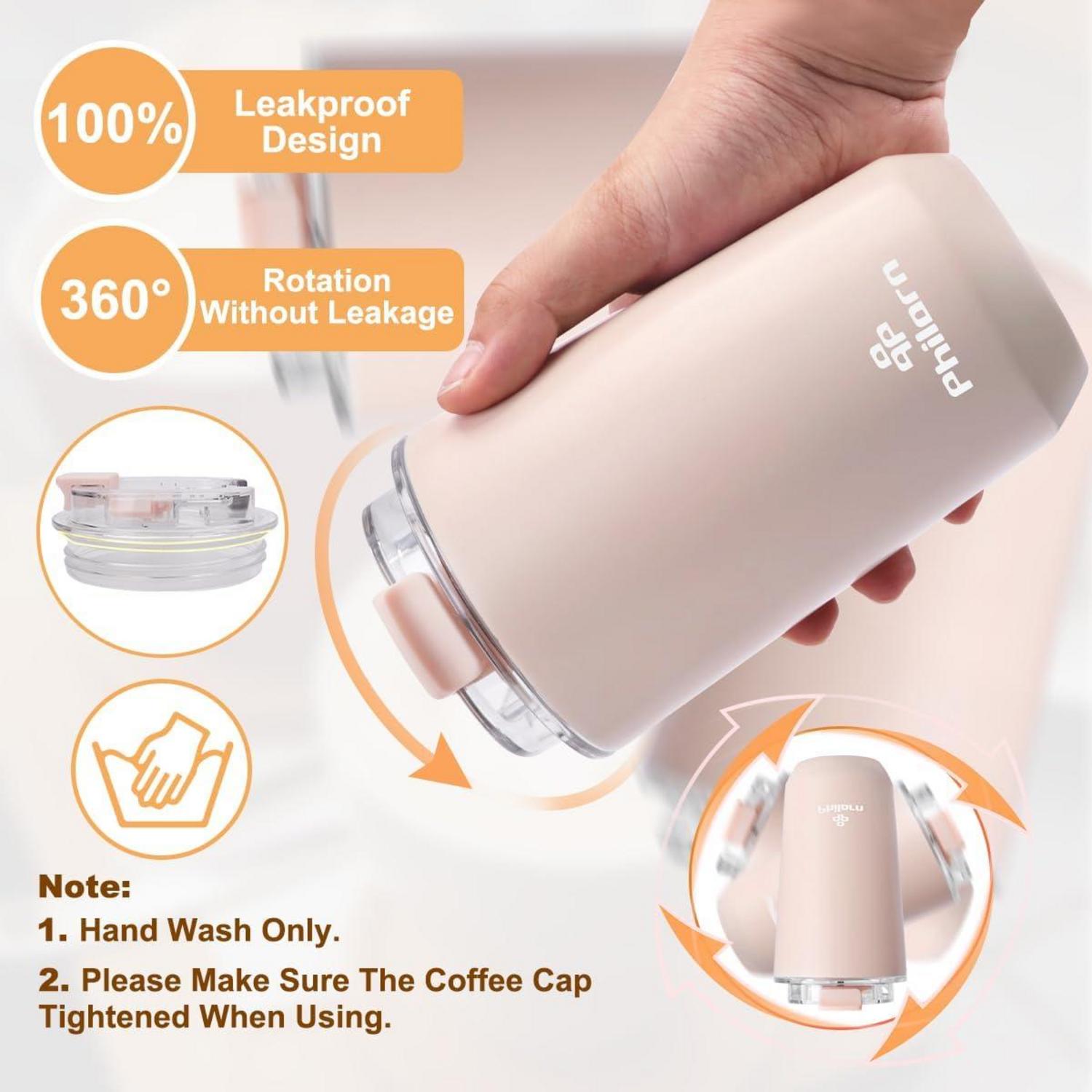 Thermobecher Kaffee to go Becher aus Edelstahl 380ml Rosa