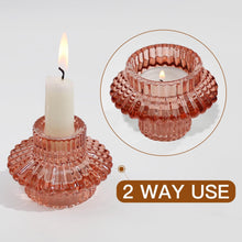 Kerzenständer Glas Set Kerzenhalter Teelichter Rötlich-braun