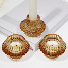 Kerzenständer Glas 3er Set Kerzenhalter für Stabkerzen Teelichter