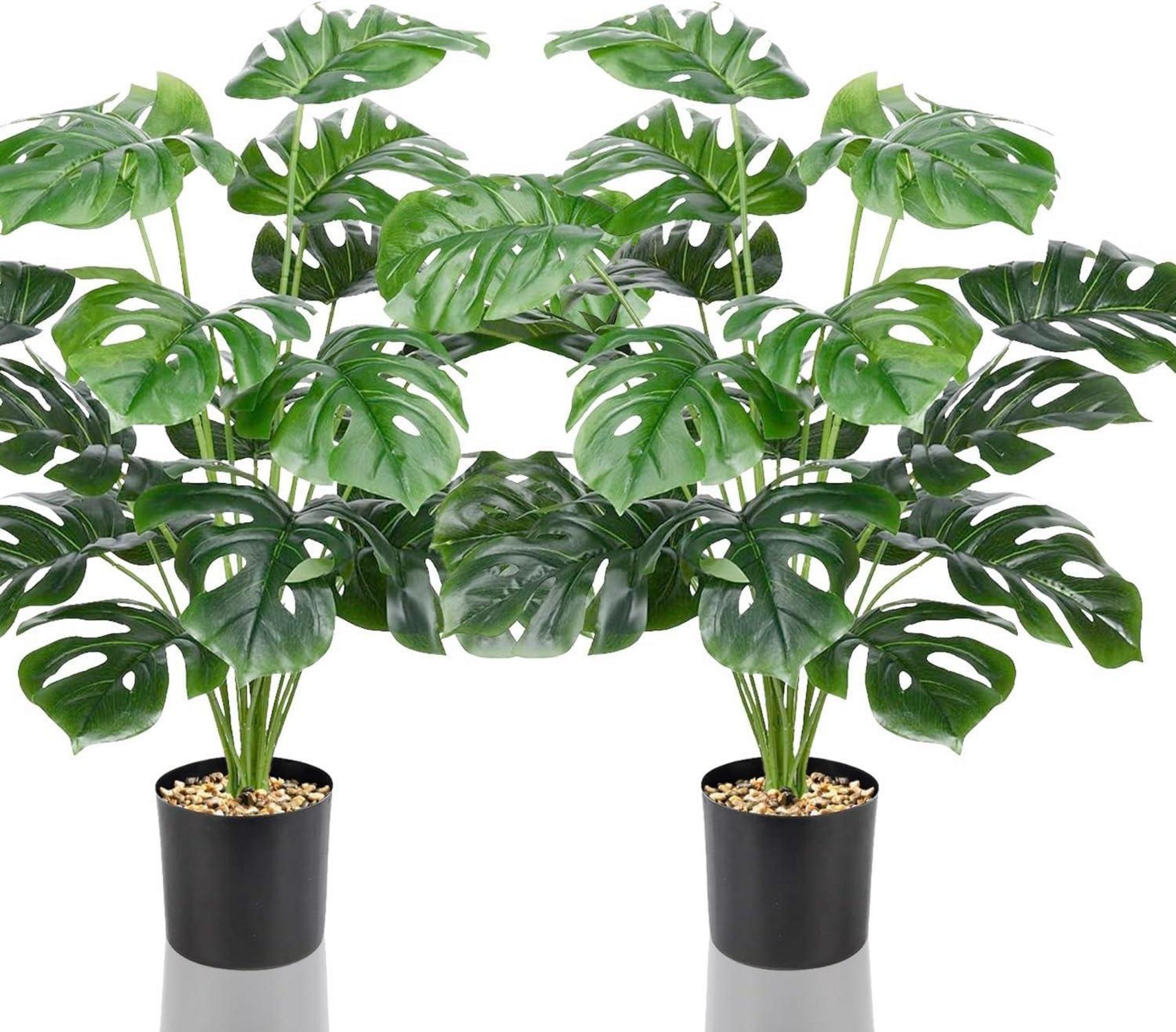 Kunstpflanzen Set Groß Künstliche Pflanze Monstera Palme