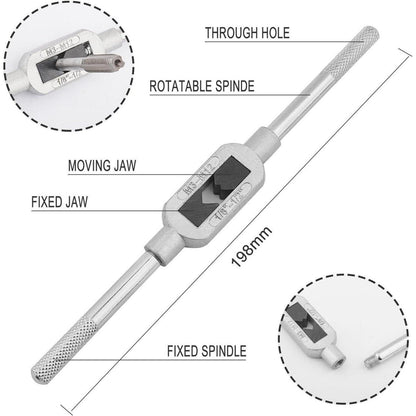 15-teiliges Gewindebohrer-Set mit Spiralbohrern HSS, Metallkoffer