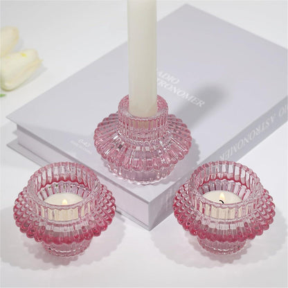 Kerzenständer Set Glas Kerzenhalter Teelichter Stabkerzen Strandtuch