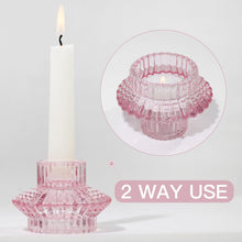 Kerzenständer Glas 3er Set Kerzenhalter Teelichter Rosa