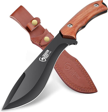 Outdoor Survival Messer D2 Stahl Feststehende Klinge Lederscheide