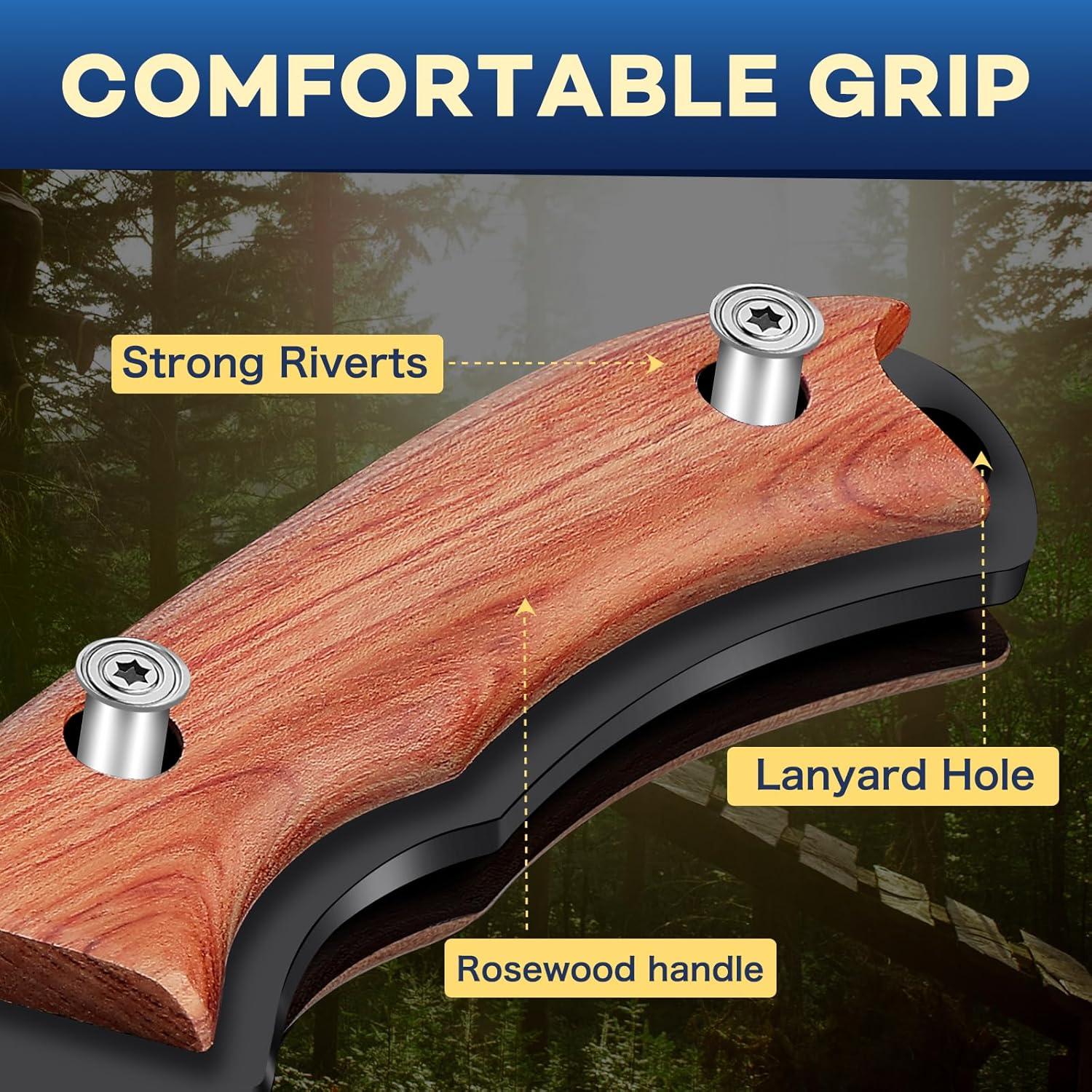 Outdoor Survival Messer D2 Stahl Feststehende Klinge Lederscheide