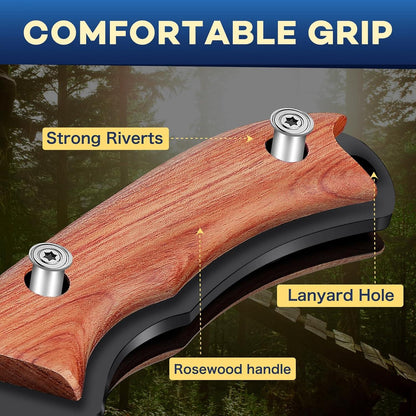 Outdoor Survival Messer D2 Stahl Feststehende Klinge Lederscheide