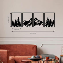 Metall Berg Wandkunst Dekor Set 4 Stück großes Bergfluss