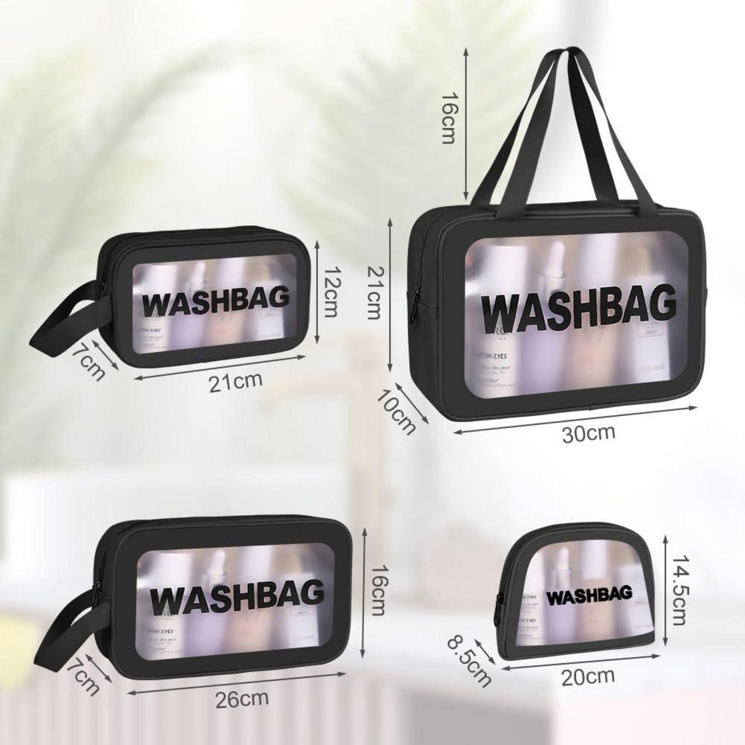 Transparente Kosmetiktasche Set, 4-teilig, PVC PU