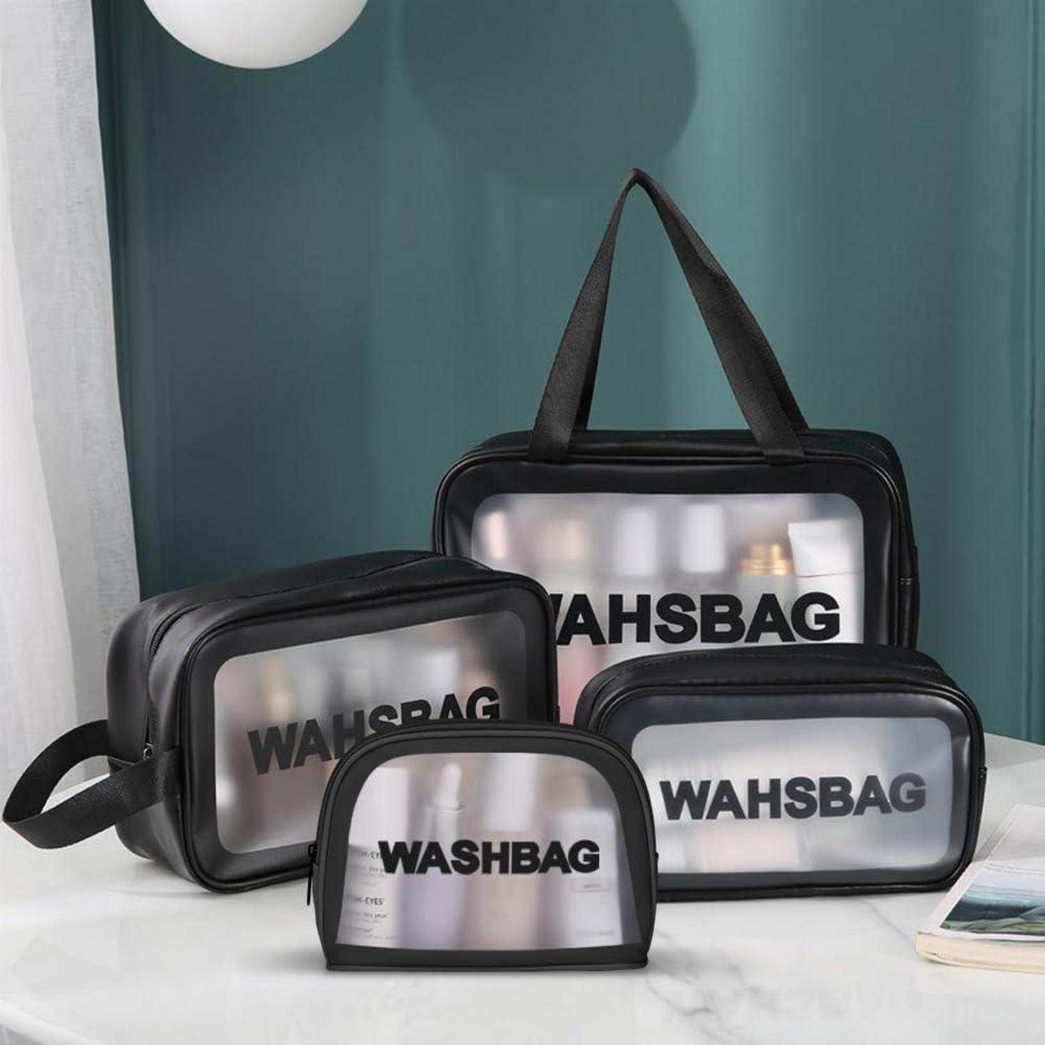 Aucuu Transparente Kosmetiktasche Set 4PC Schwarz