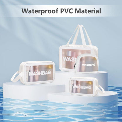 Reise Kulturbeutel Transparente Kosmetiktasche PU-Leder Kulturtasche