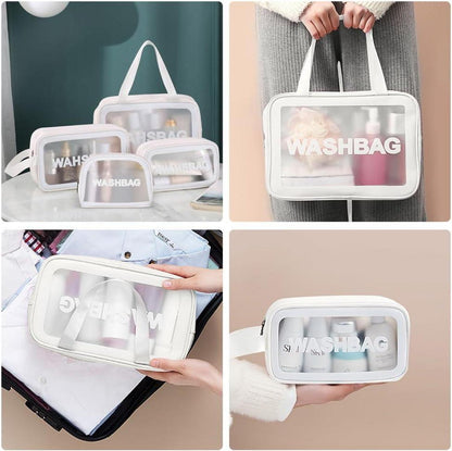 Transparente PVC Kulturbeutel Set Reise Kosmetiktasche Organizer 4er