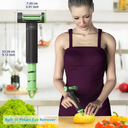 Premium 3in1 Schäler Messerschärfer Edelstahl Rutschfest