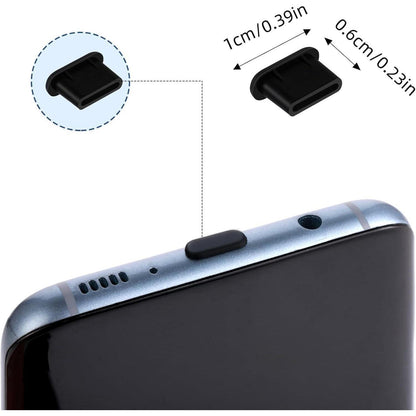 25 Stk Silikon USB C Staubschutz Schwarz Handy Ladeanschluss