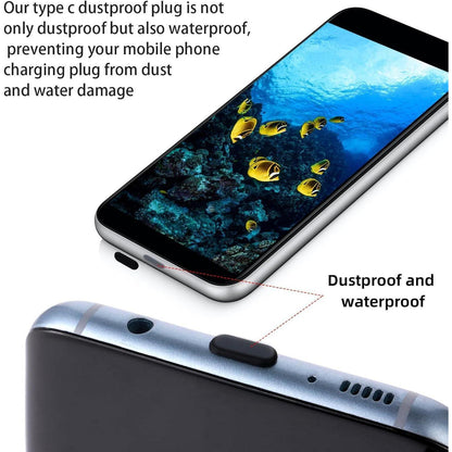 25 Stk Silikon USB C Staubschutz Schwarz Handy Ladeanschluss