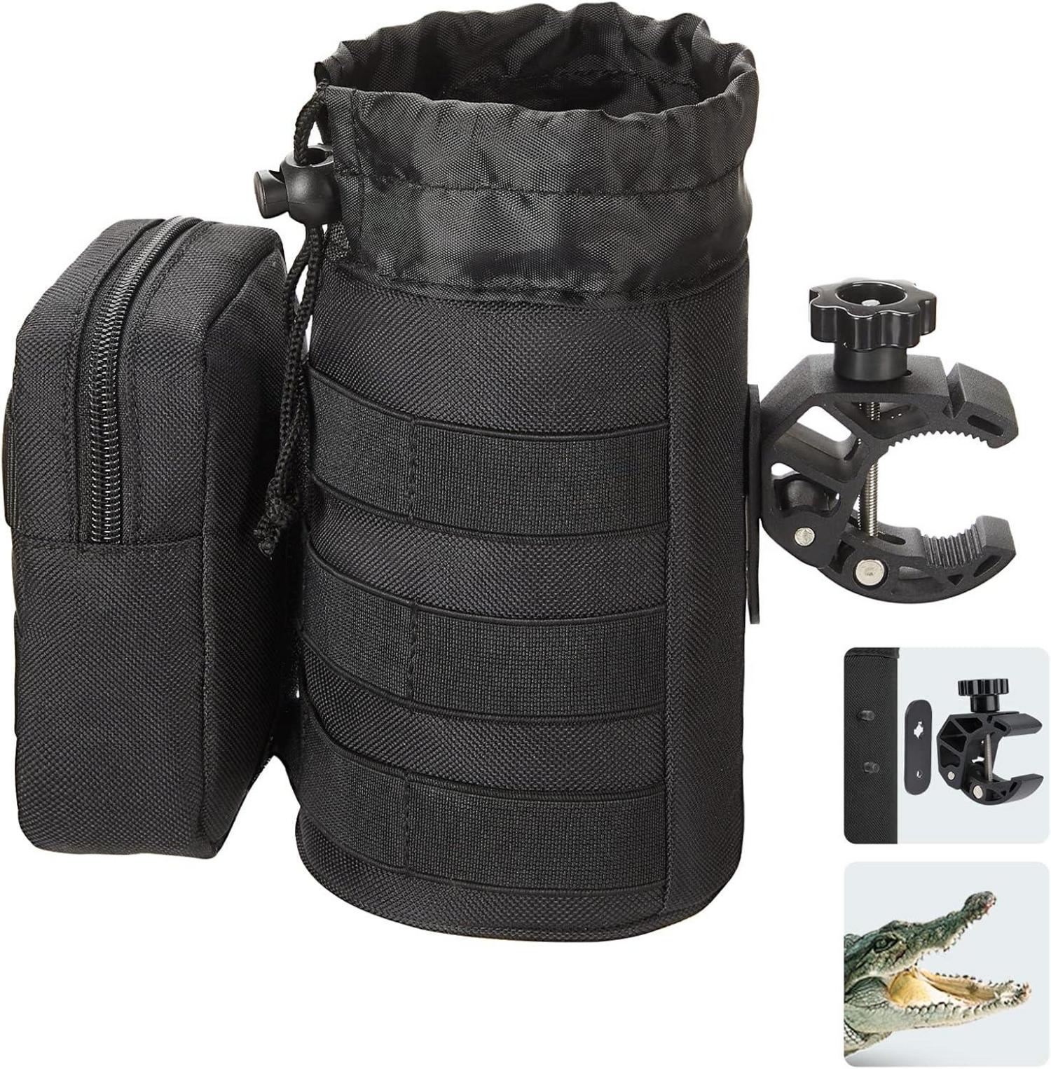 Fahrrad Flaschenhalter Getränkehalter Oxford-Stoff mit Tasche Schwarz