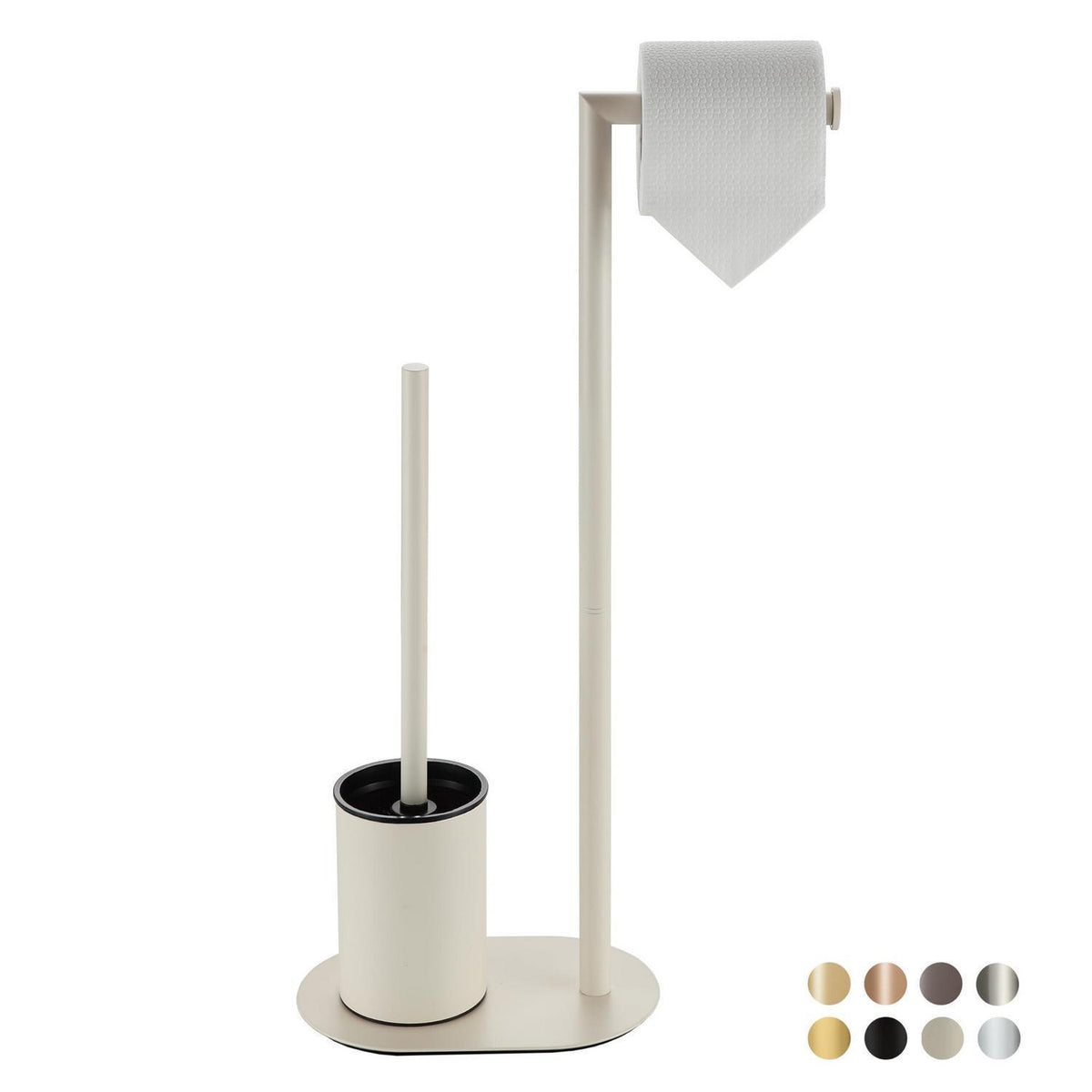 WC Garnitur Weiß mit Toilettenpapierhalter & Bürste