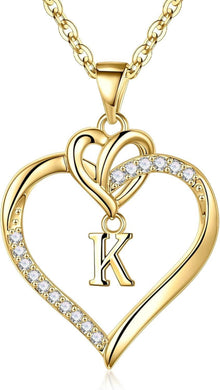 Valentinstag Geschenke Herz Kette Zirkonia Gold Damen Halskette