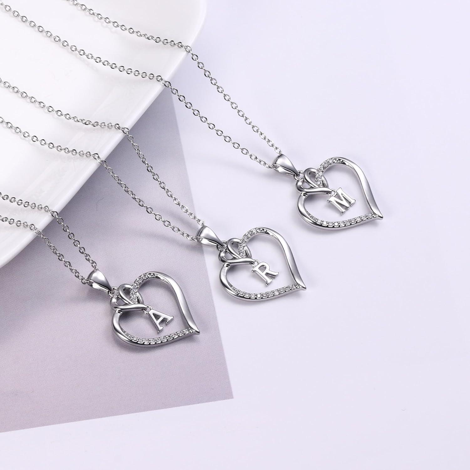 Valentinstag Geschenke Frauen Kette Herz Halskette 14K Gold Weißgold