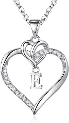 Herz Initiale Halskette 14K Gold Vergoldet Zirkonia Valentinstag