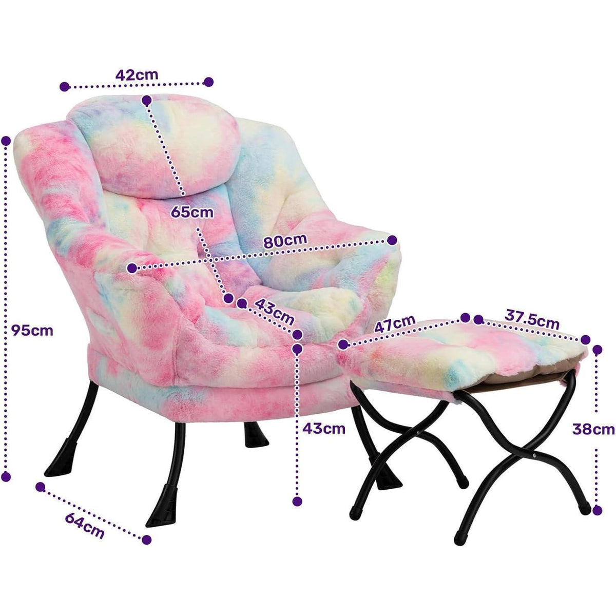 Ohrensessel mit Hocker – Bequemer Lesesessel für Wohnzimmer