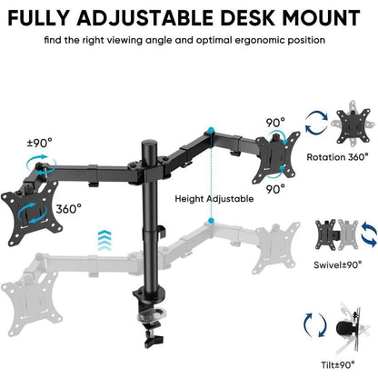 FORGING Monitor Halterung 2 Monitore 13-32 Zoll VESA 75x75
