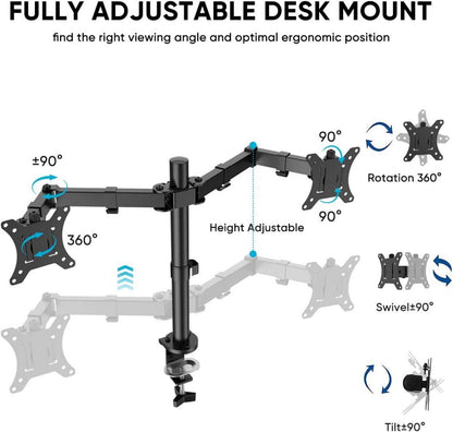 FORGING Monitor Halterung 2 Monitore 13-32 Zoll VESA 75x75