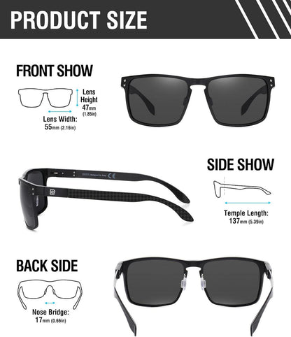 Sportliche Polarisierte Sonnenbrille Carbonfaser UV400 Schutz 8208